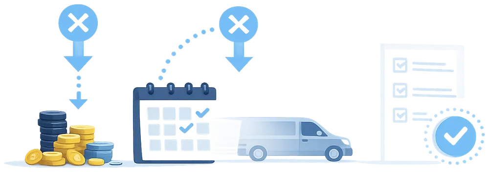 Recolección de fichas, reposición y visitas innecesarias tachadas